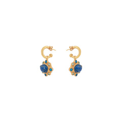 Laia Earrings Lapis & Blue Quartz