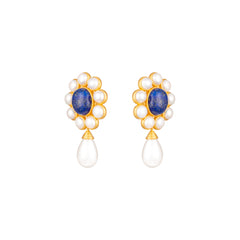 Sophia Earrings Lapis & Pearls