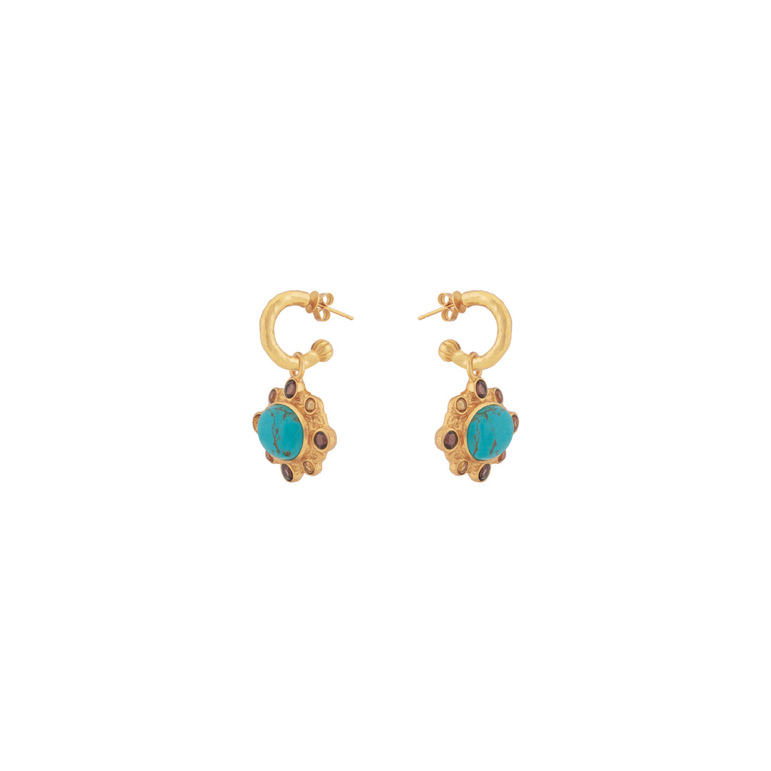 Laia Earrings Golden Turquoise & Citrine Quartz