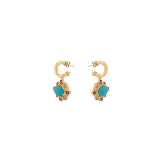 Laia Earrings Golden Turquoise & Citrine Quartz