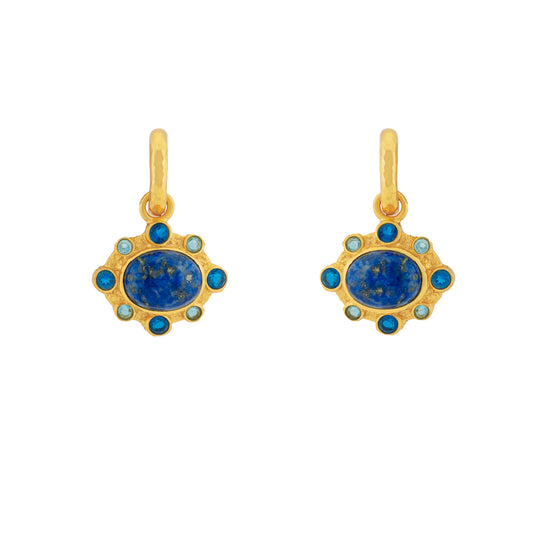 Laia Earrings Lapis & Blue Quartz