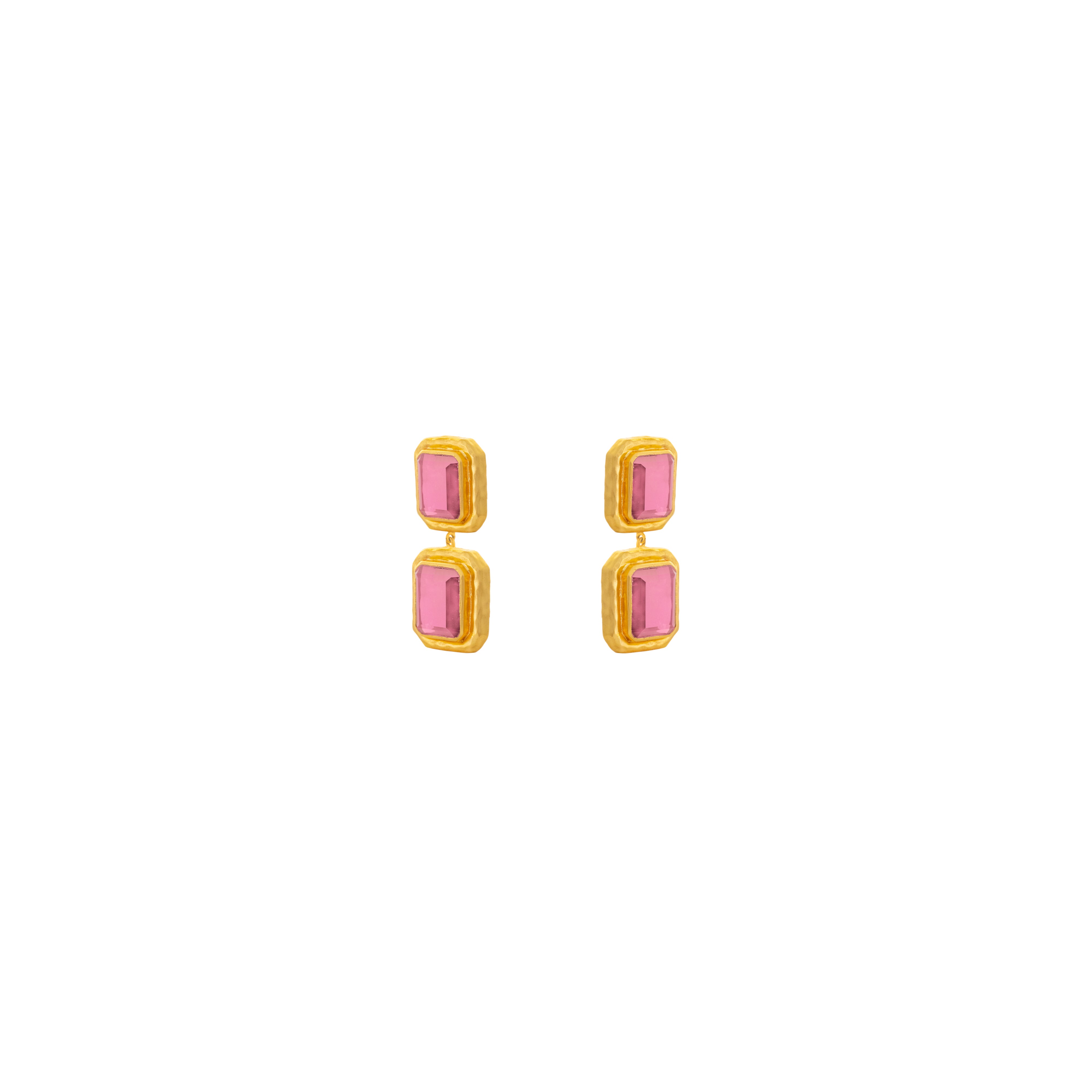 Fierce Earrings Pink Quartz