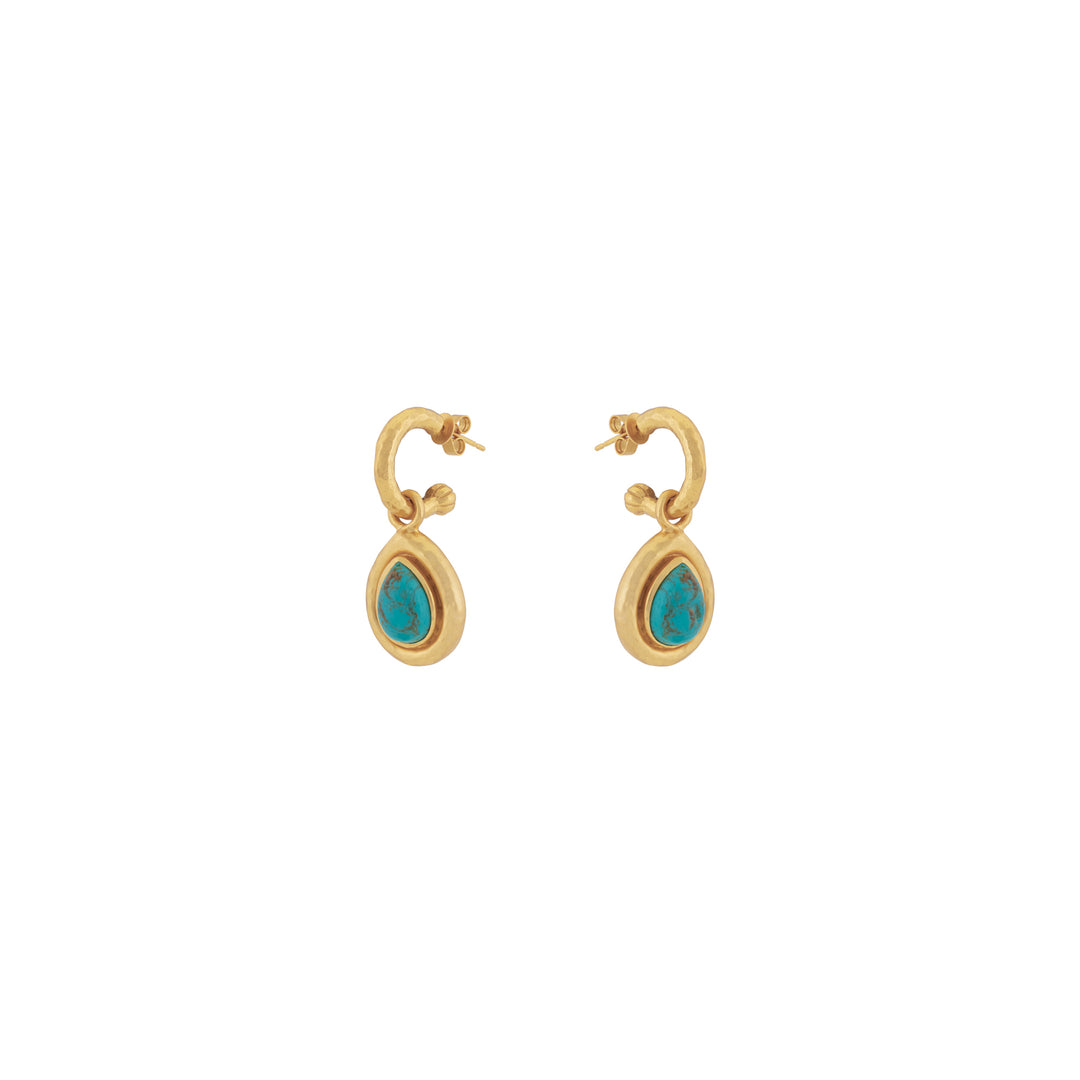 Ines Earrings Golden Turquoise