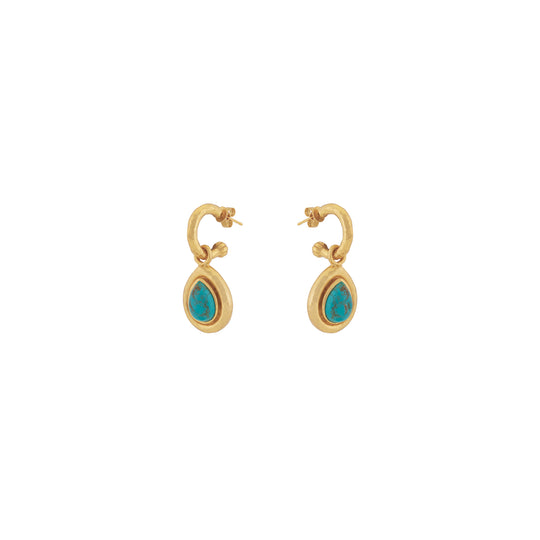 Ines Earrings Golden Turquoise