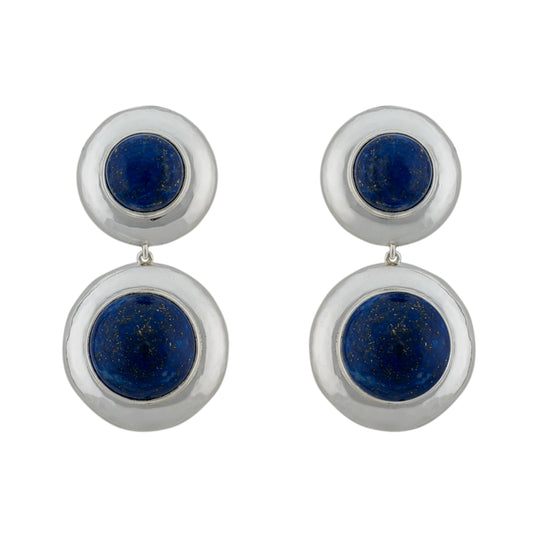 Eclipse Earring Silver and Lapis