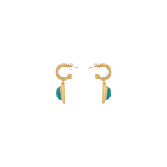 Ines Earrings Golden Turquoise