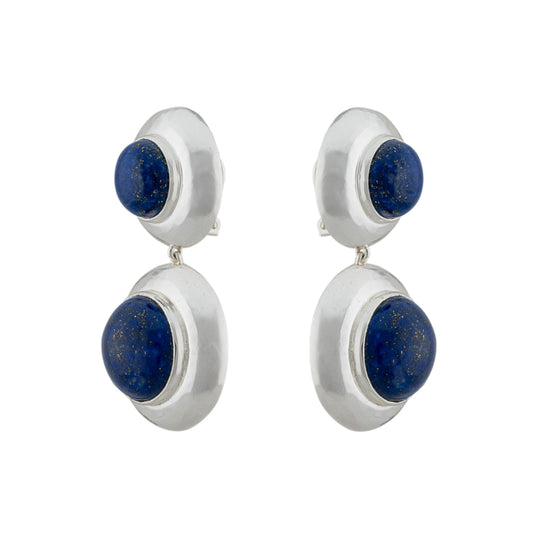 Eclipse Earring Silver and Lapis