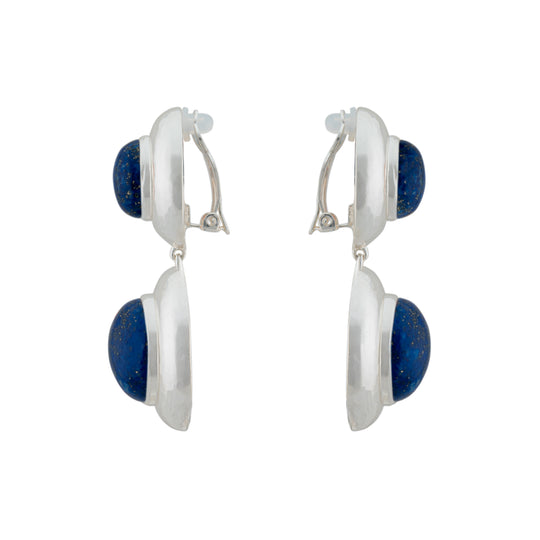 Eclipse Earring Silver and Lapis