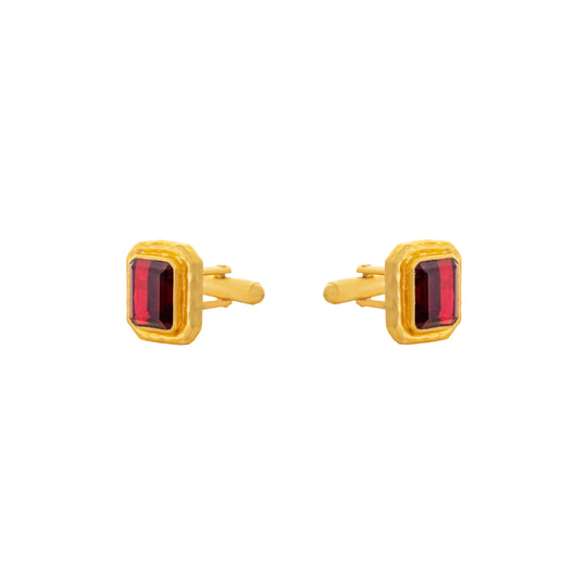 Scandal Cufflink Ruby Red Quartz