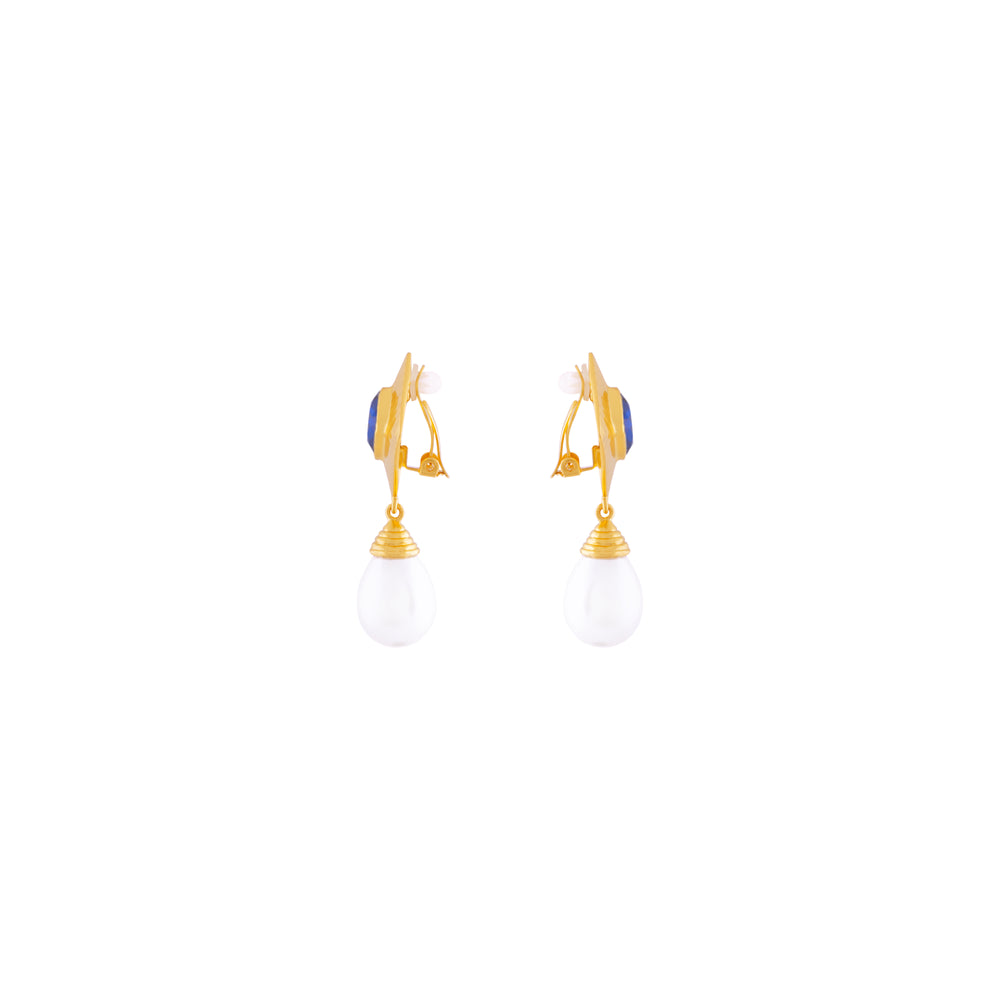 Abby Earrings Sapphire Quartz Crystal