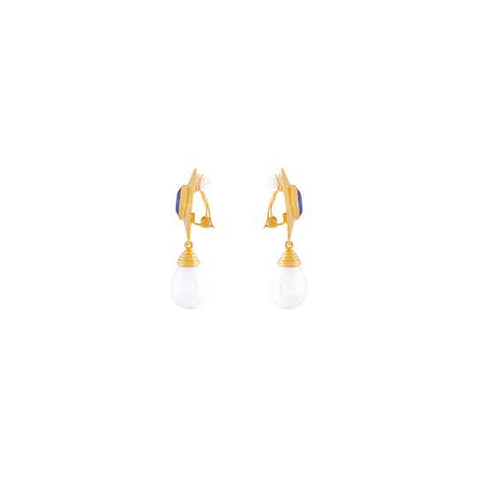 Abby Earrings Sapphire Quartz Crystal