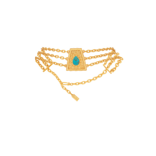 Mayan Choker Golden Turquoise