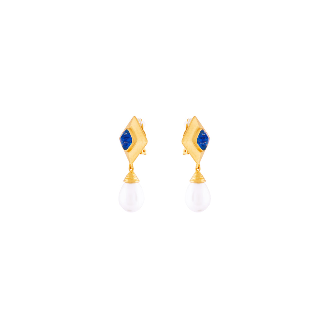 Abby Earrings Sapphire Quartz Crystal