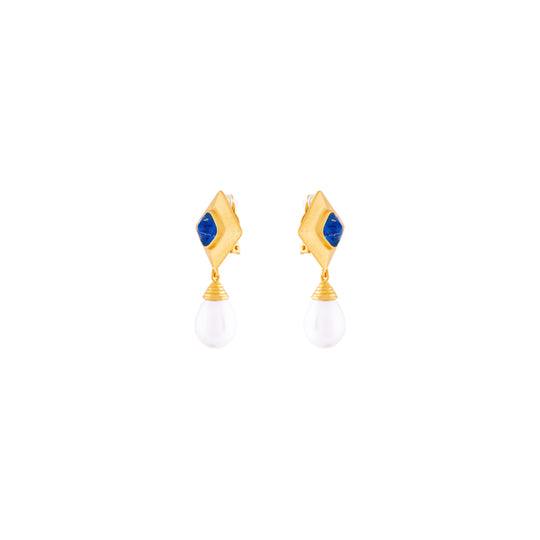 Abby Earrings Sapphire Quartz Crystal