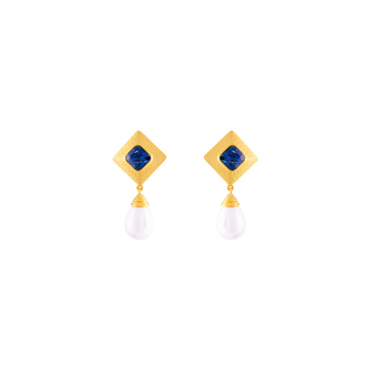 Abby Earrings Sapphire Quartz Crystal