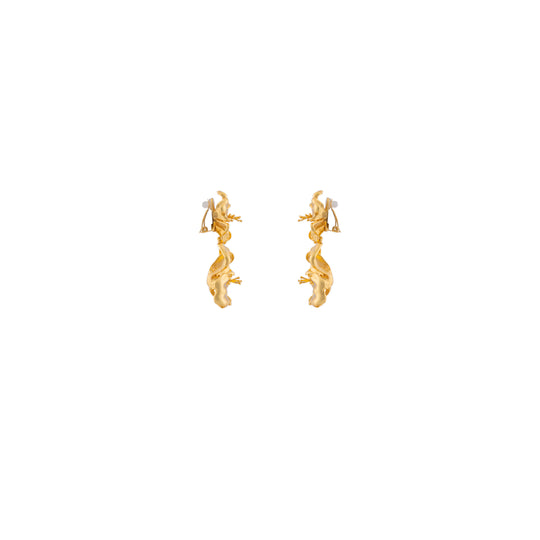 Double Hibiscus Earrings Gold (Pre-Order)