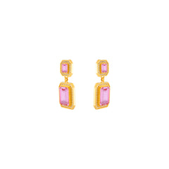 Jennifer Earrings Pink Crystal Quartz & Clear Crystal Quartz (PRE ORDER)