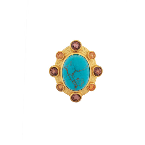 Vivi Ring Golden Turquoise & Citrine Quartz