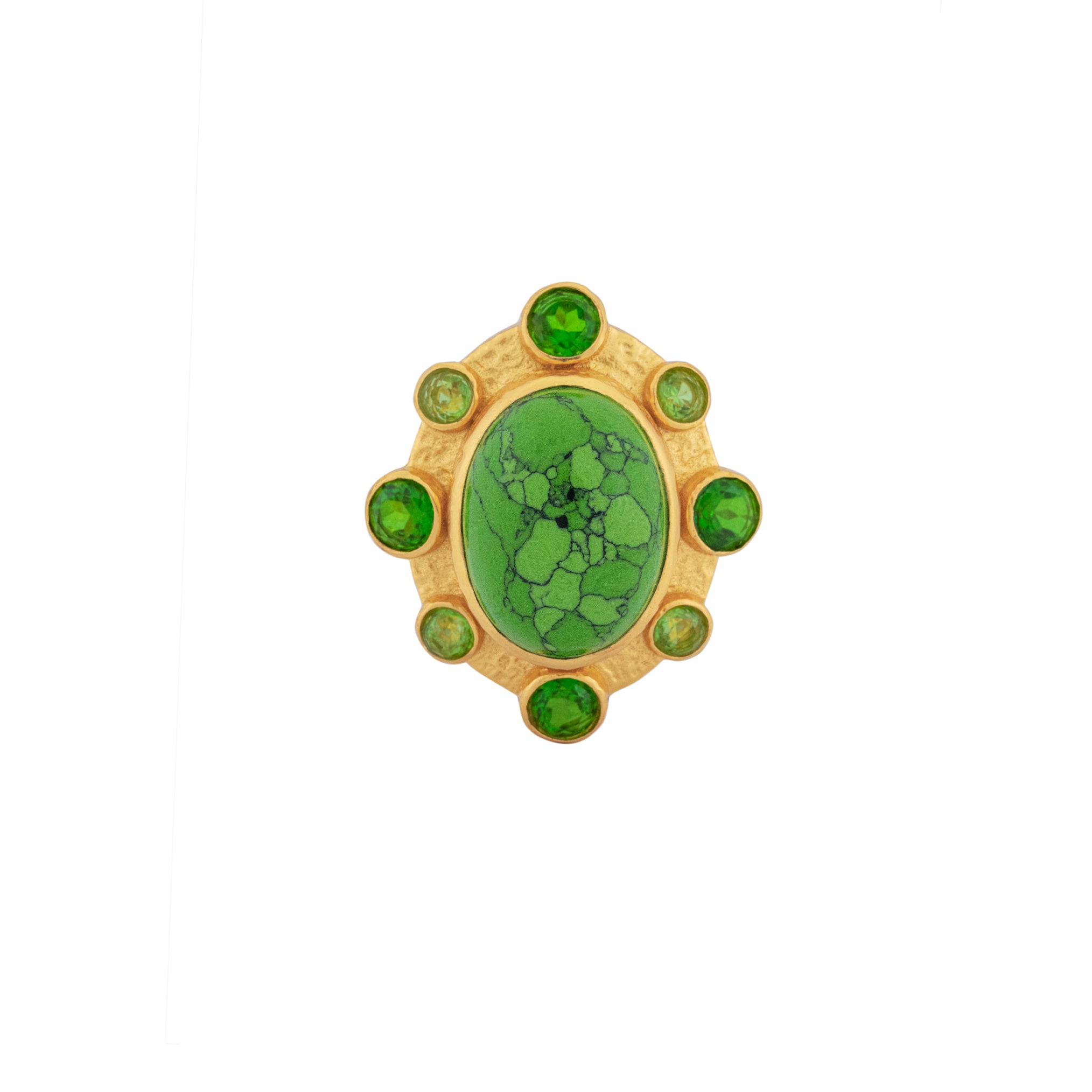 Vivi Ring Green Turquoise & Green Peridot Quartz