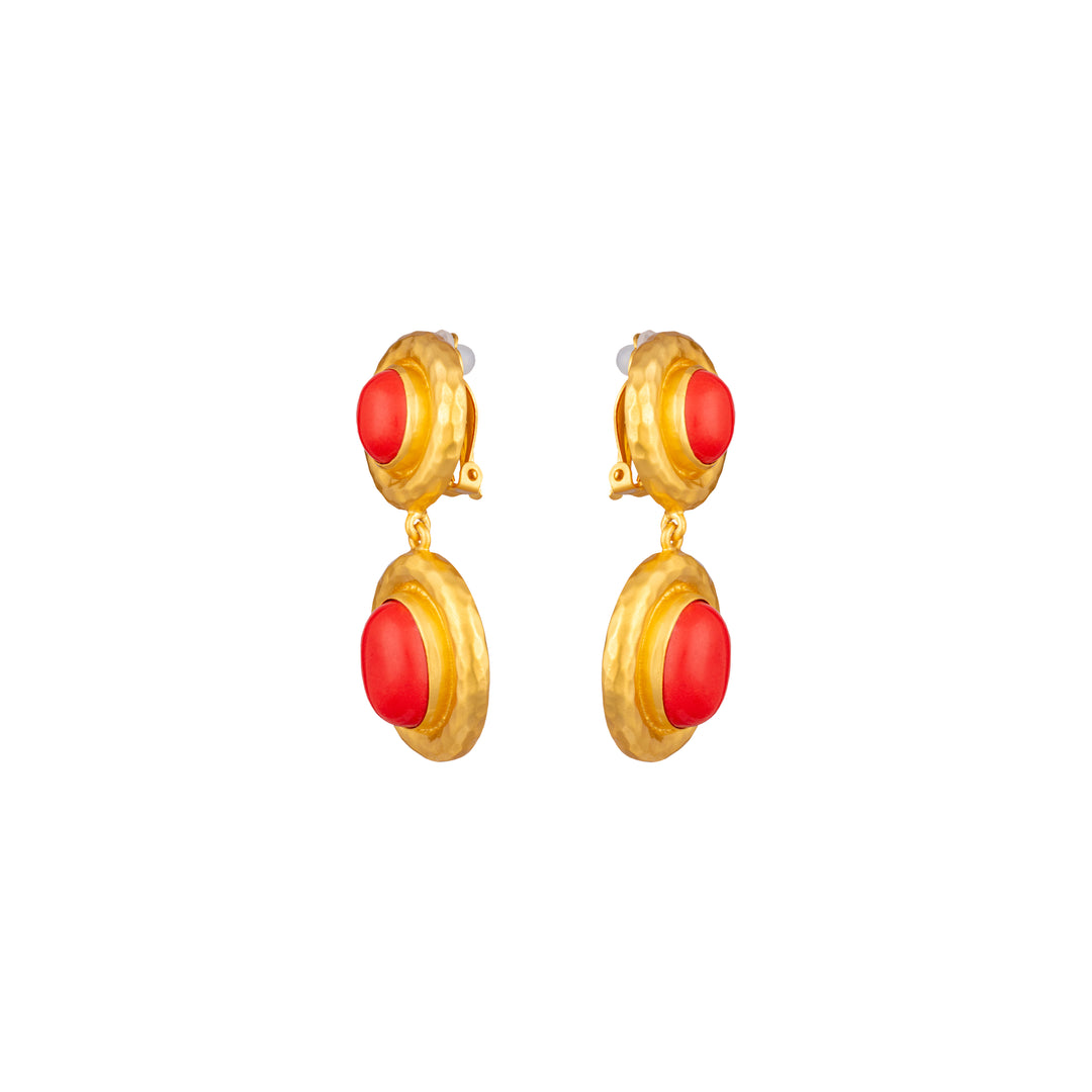 Carla Earrings Red Coral