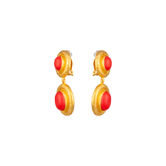 Carla Earrings Red Coral