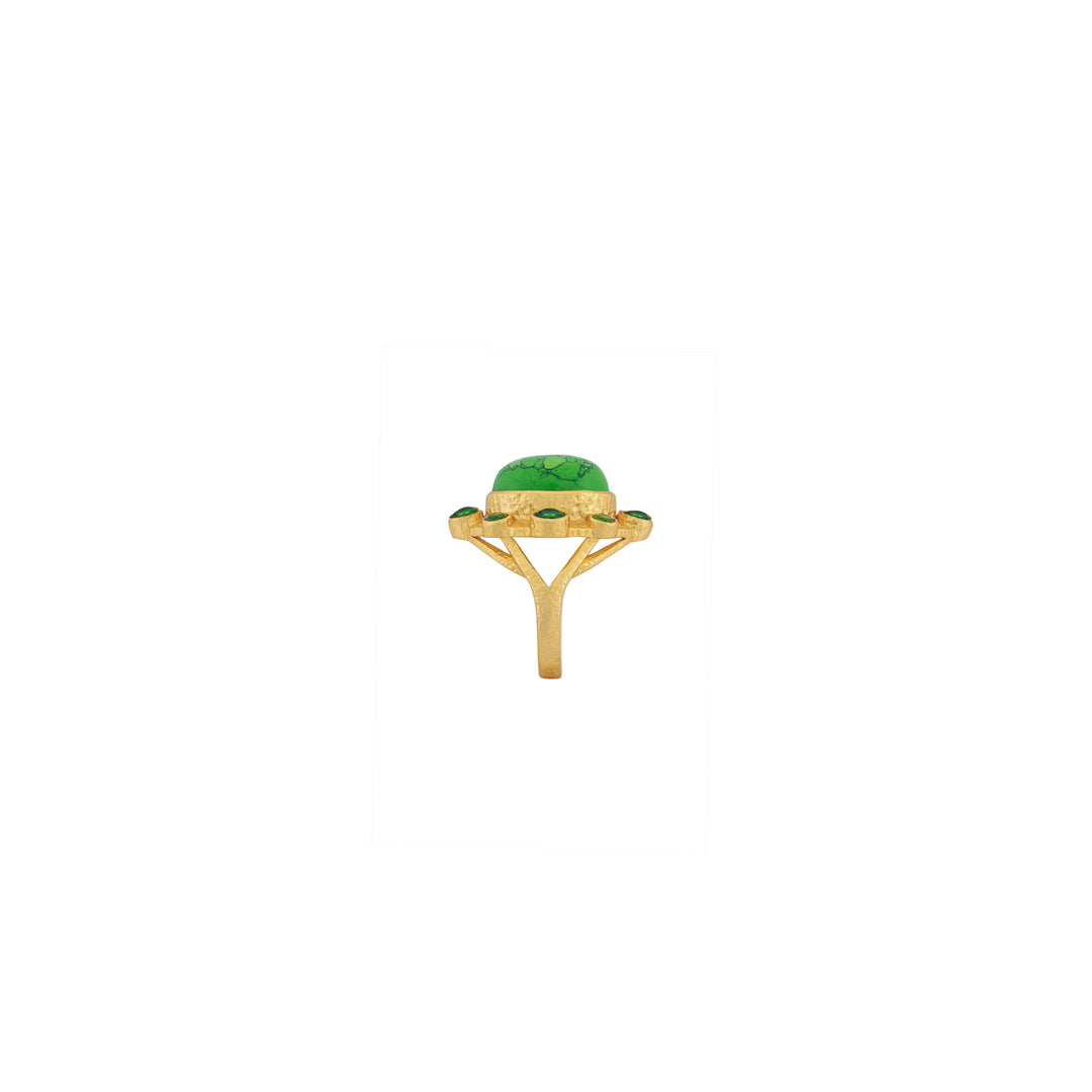 Vivi Ring Green Turquoise & Green Peridot Quartz