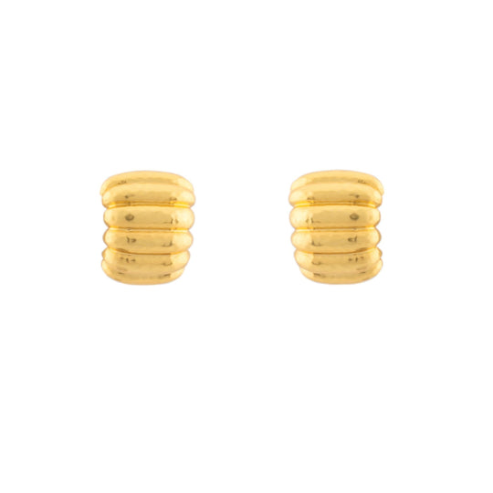 Ribbed Earrings Gold