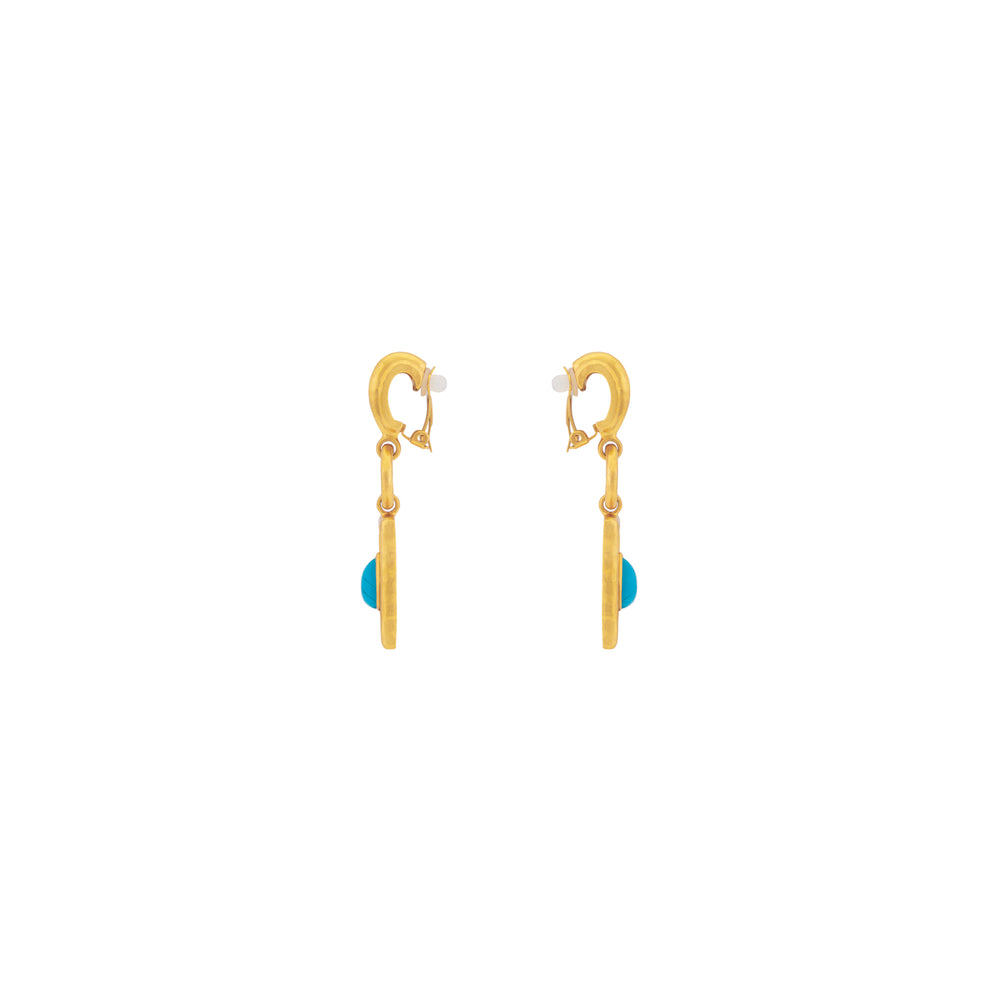 Mayan Earrings Blue Turquoise