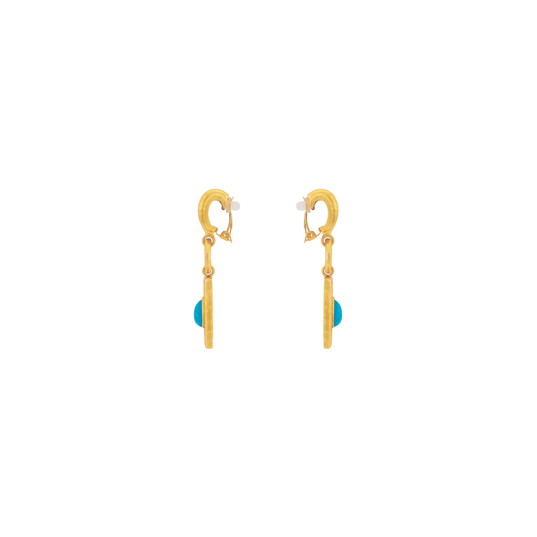 Mayan Earrings Blue Turquoise