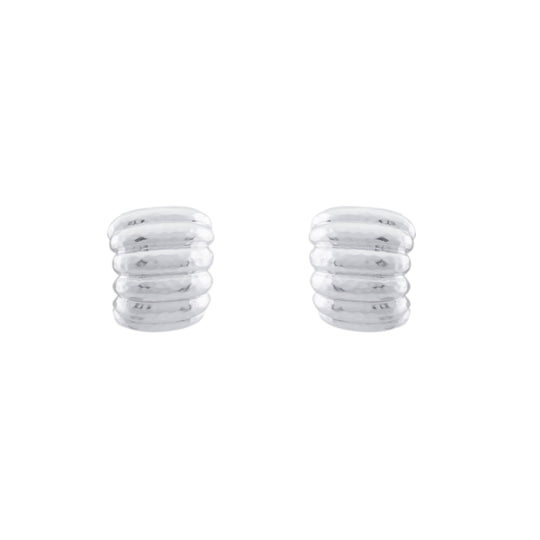 Ribbed Earrings Silver