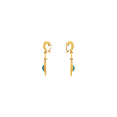 Mayan Earrings Golden Turquoise