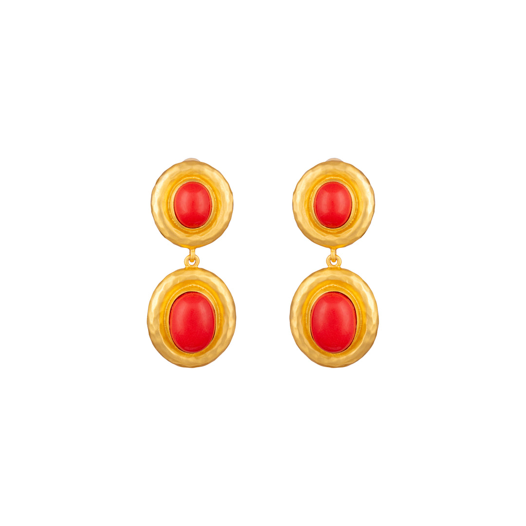 Carla Earrings Red Coral