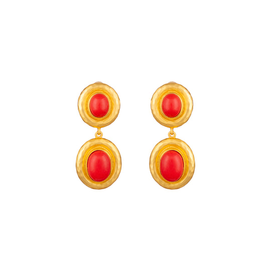 Carla Earrings Red Coral