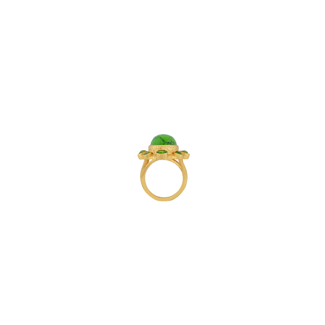 Vivi Ring Green Turquoise & Green Peridot Quartz