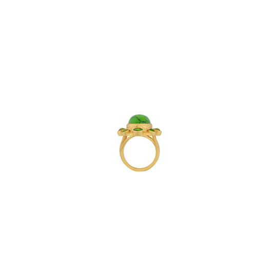 Vivi Ring Green Turquoise & Green Peridot Quartz
