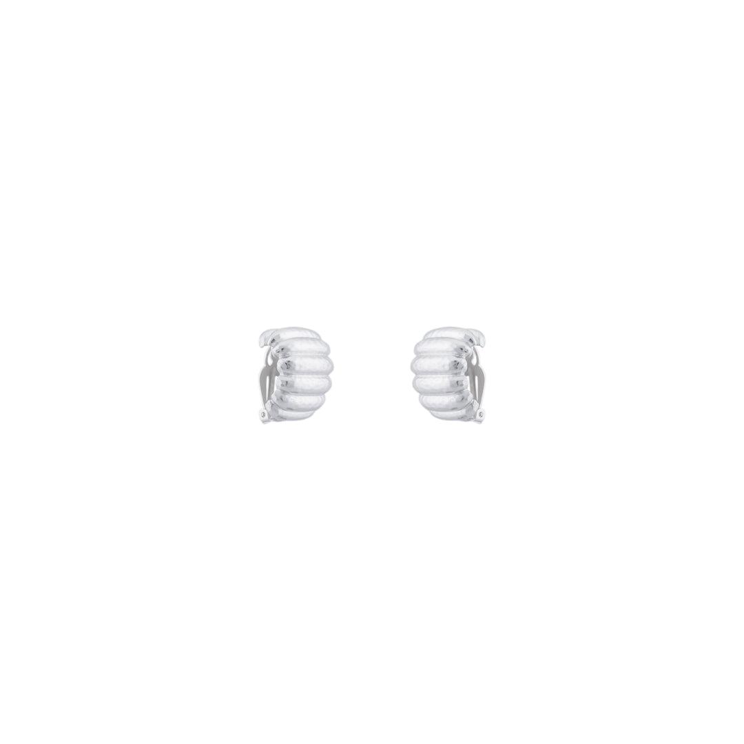 Ribbed Earrings Silver