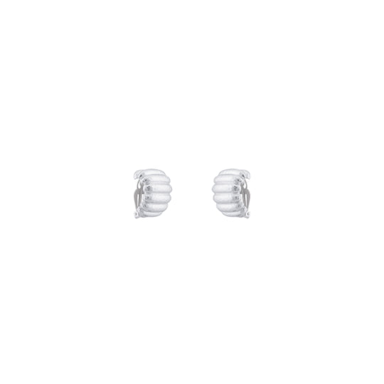 Ribbed Earrings Silver