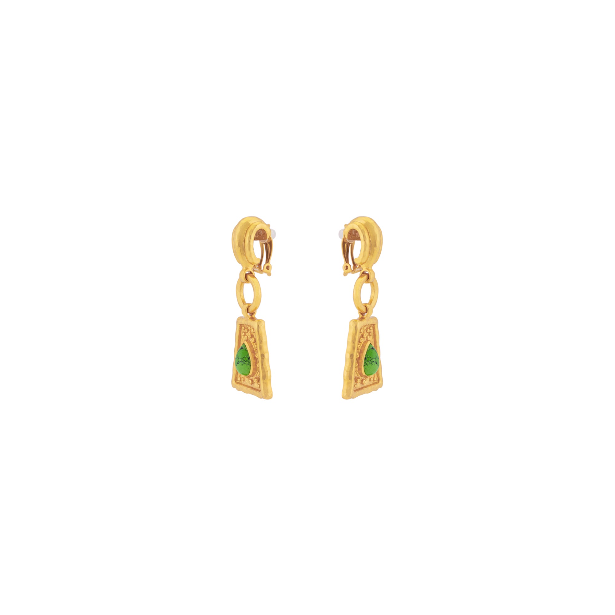 Mayan Earrings Green Turquoise