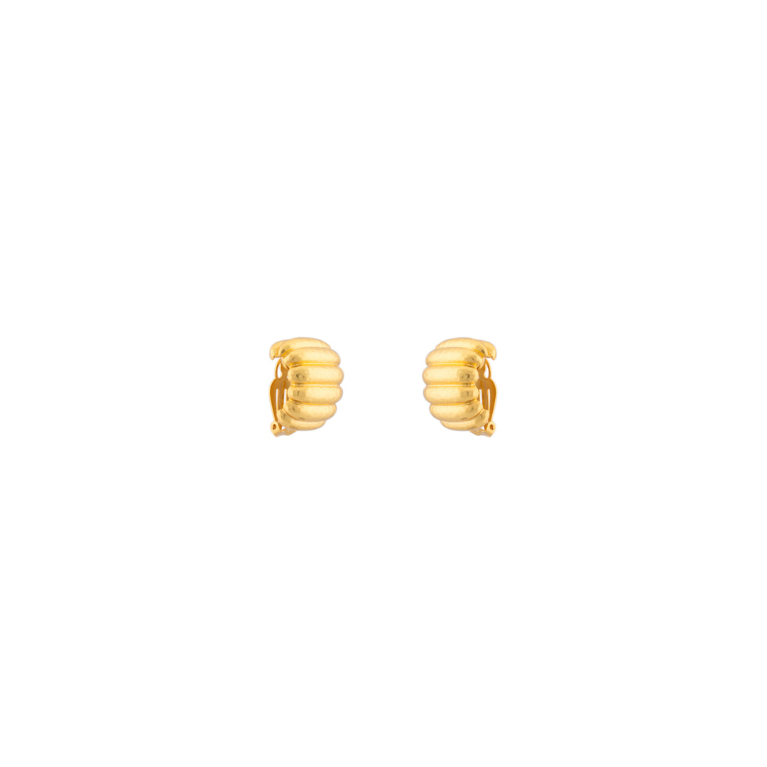 Ribbed Earrings Gold