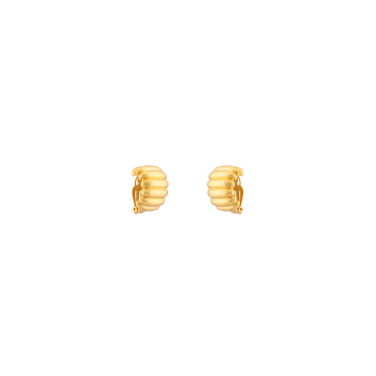 Ribbed Earrings Gold