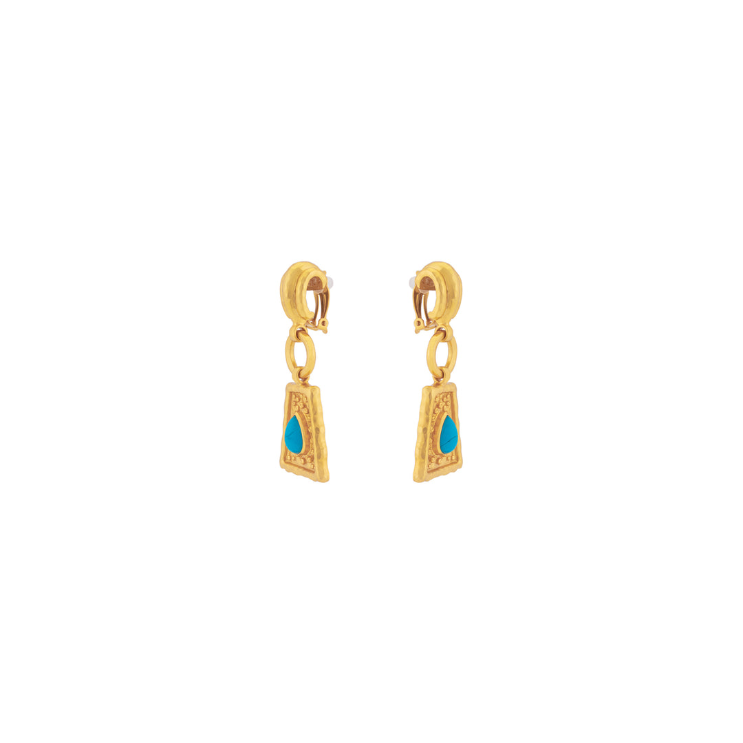 Mayan Earrings Blue Turquoise