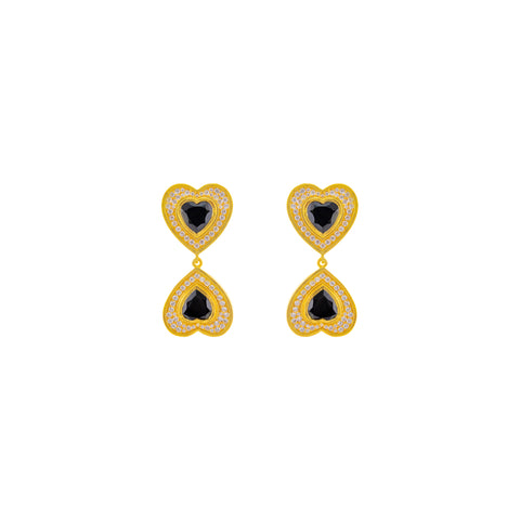 Forever Earrings Black Onyx & Crystal
