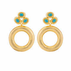Carlina Earrings Golden Turquoise