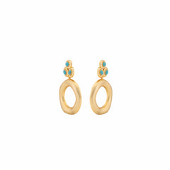 Carlina Earrings Golden Turquoise