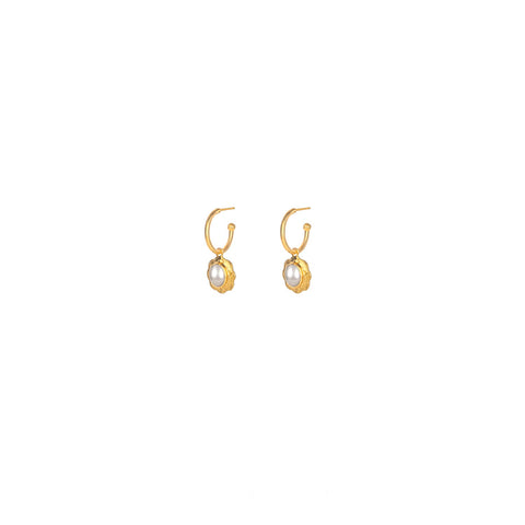 Mini Fleur Earrings Black Onyx