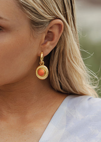 Elisa Earrings Orange Coral