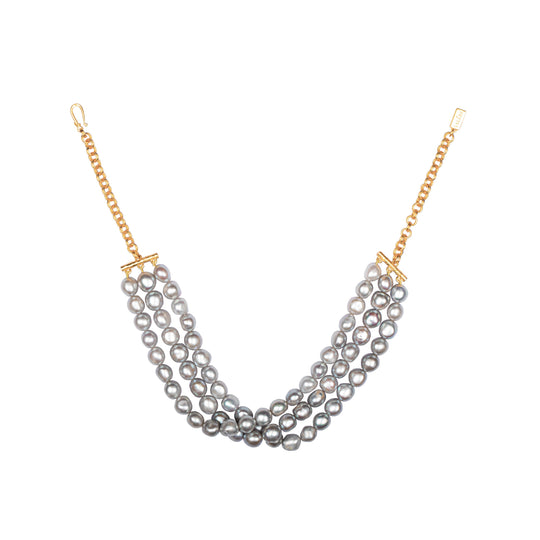 DIVE NECKLACE GREY PEARL