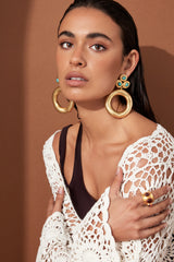 Carlina Earrings Golden Turquoise