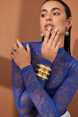 Laia Earrings Golden Turquoise & Citrine Quartz