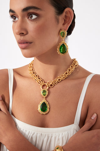Paulina Necklace Green Peridot Quartz